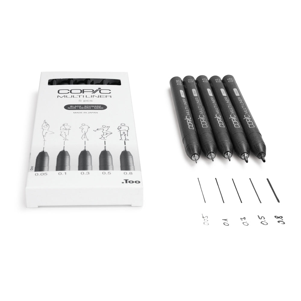 Copic Multiliner Black Set, 5 pcs.