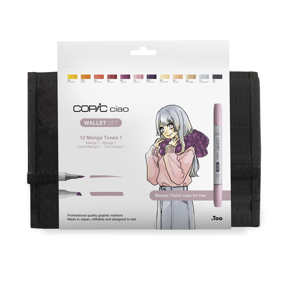 Copic Ciao Wallet Set Manga Tones 1, 12 pcs.