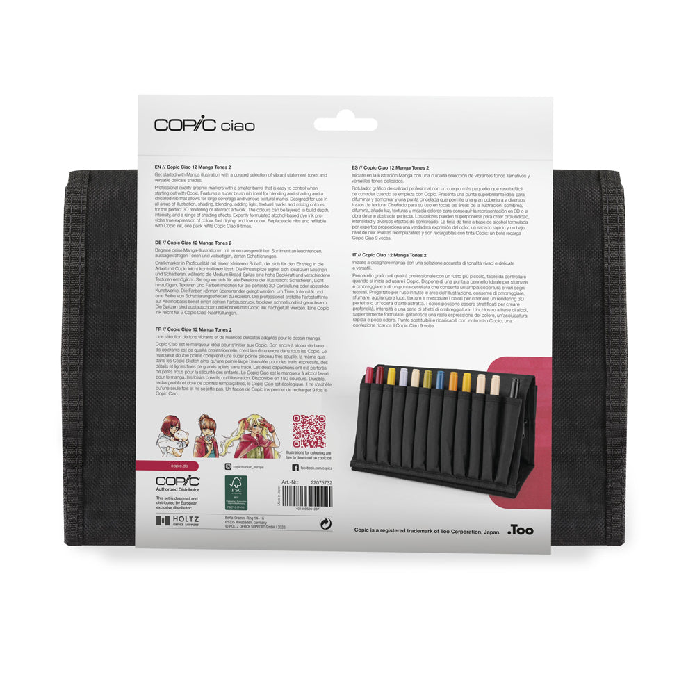 Copic Ciao Wallet Set Manga Tones 2, 12 pcs.