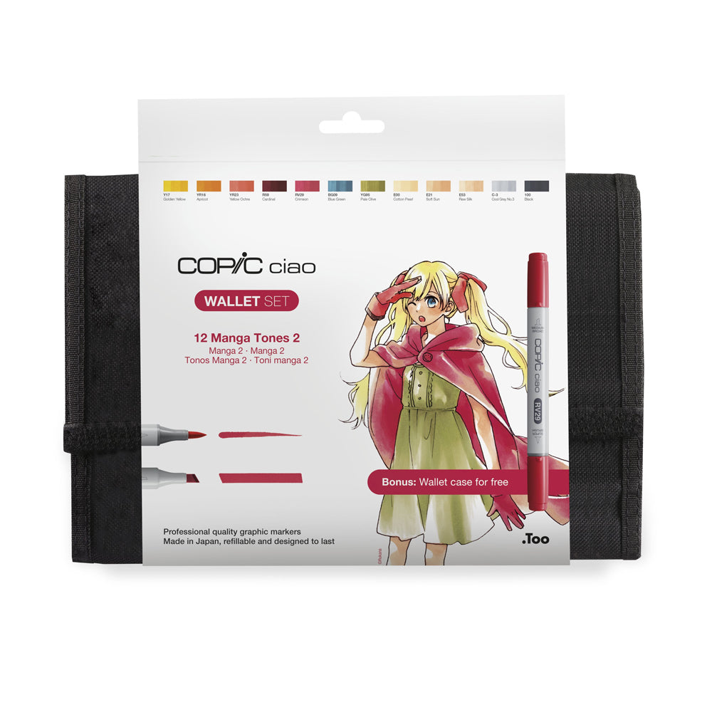 Copic Ciao Wallet Set Manga Tones 2, 12 pcs.