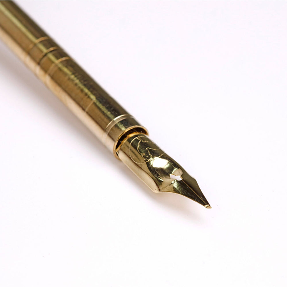 Jacques Herbin Goose Quill with Steel Nib and Ferrule, Navy