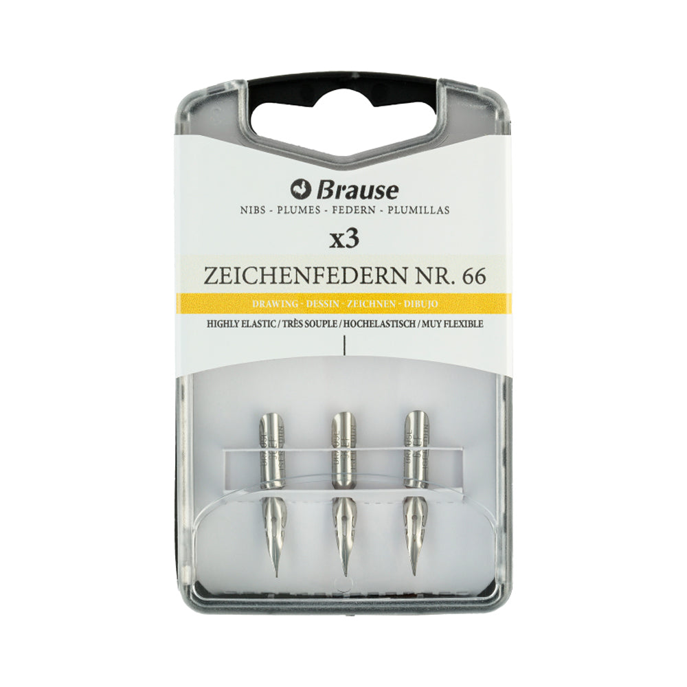 Brause Drawing Nibs for Nib Holders, No. 66, 3 pcs.