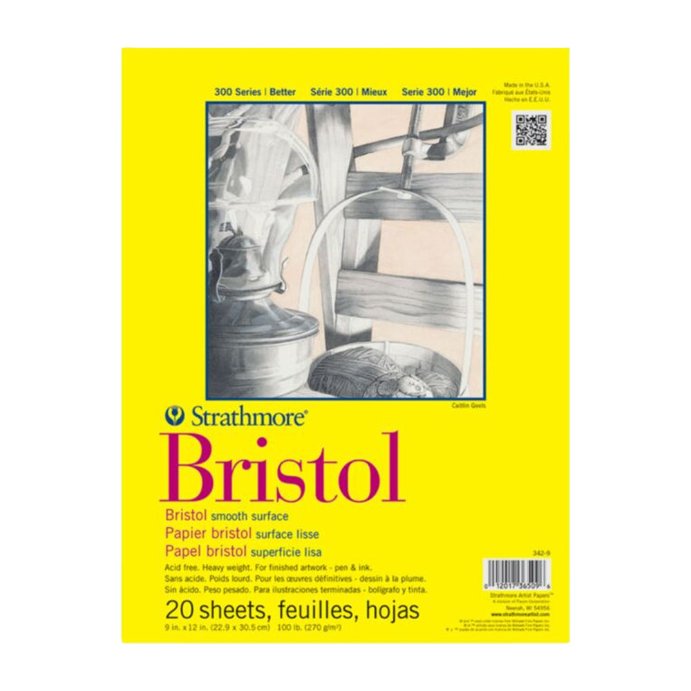 Strathmore Bristol Smooth 300 Series Paper Pad, 270 gsm, 20 sheets