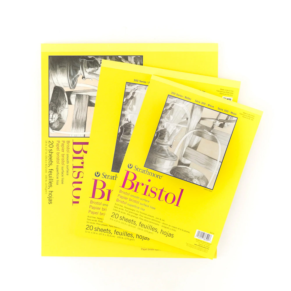 Strathmore Bristol Smooth 300 Series Paper Pad, 270 gsm, 20 sheets