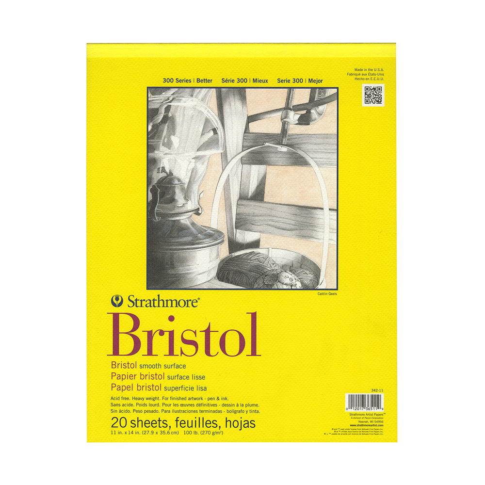 Strathmore Bristol Smooth 300 Series Paper Pad, 270 gsm, 20 sheets