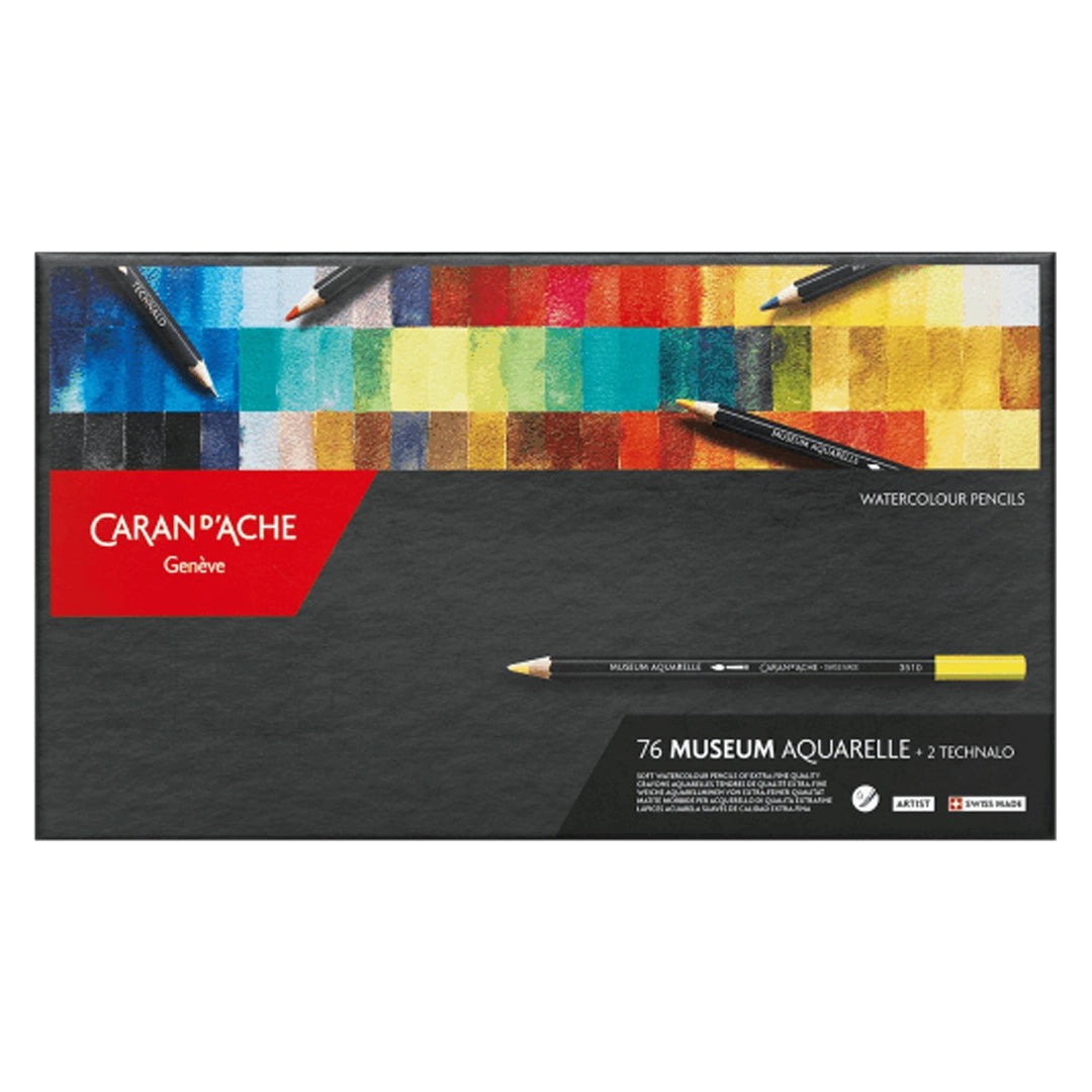 Caran d'Ache MUSEUM Aquarelle Colored Pencils Set of 76+2