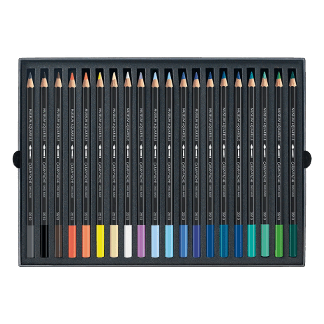 Caran d'Ache MUSEUM Aquarelle Colored Pencils Marine Set of 20