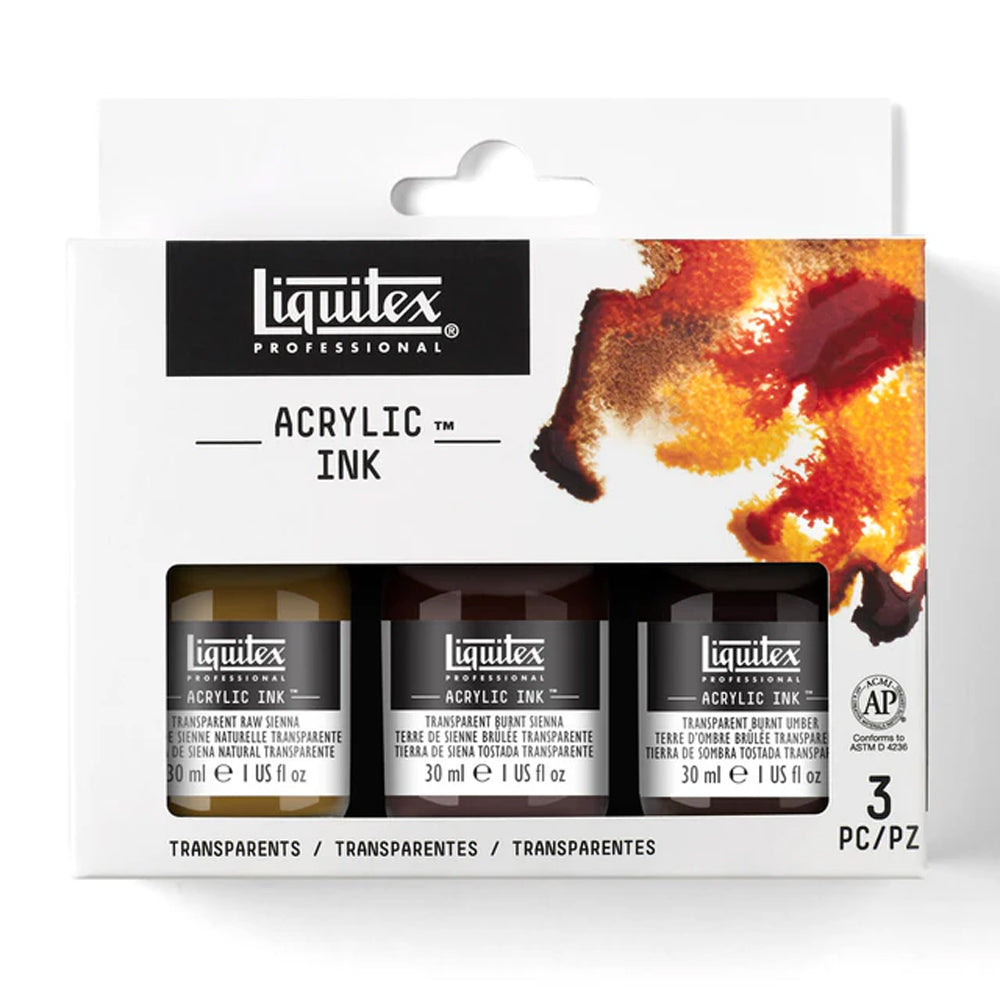 Liquitex Professional akrilinio tušo rinkinys Transparents, 3x30 ml