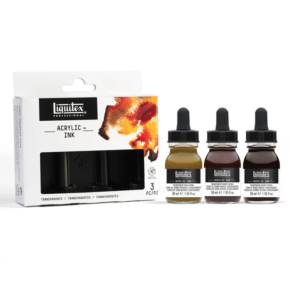 Liquitex Professional akrilinio tušo rinkinys Transparents, 3x30 ml