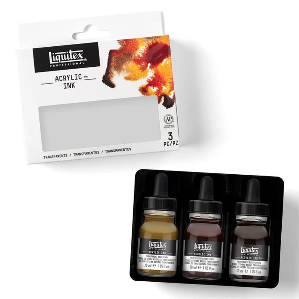 Liquitex Professional akrilinio tušo rinkinys Transparents, 3x30 ml