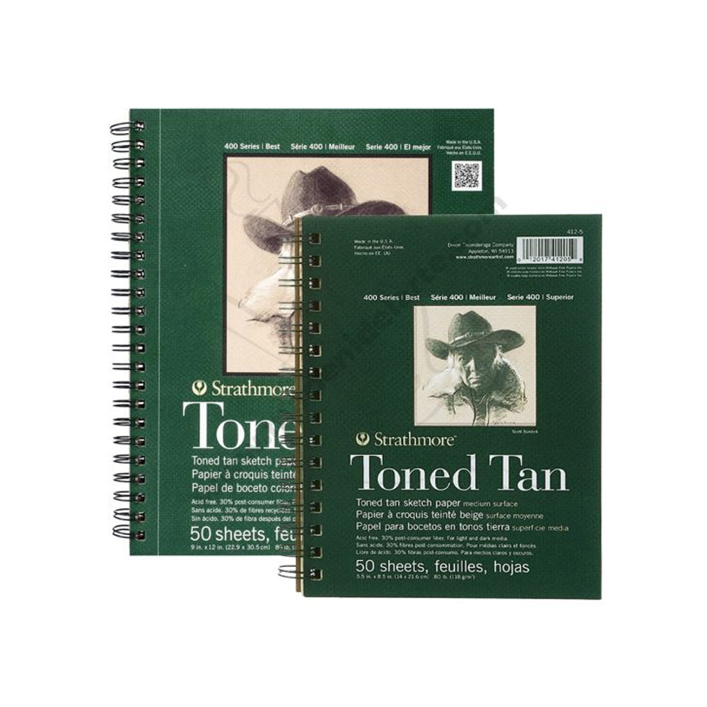 Strathmore Toned Tan 400 Series Paper Wire Bound Pad, 118 gsm