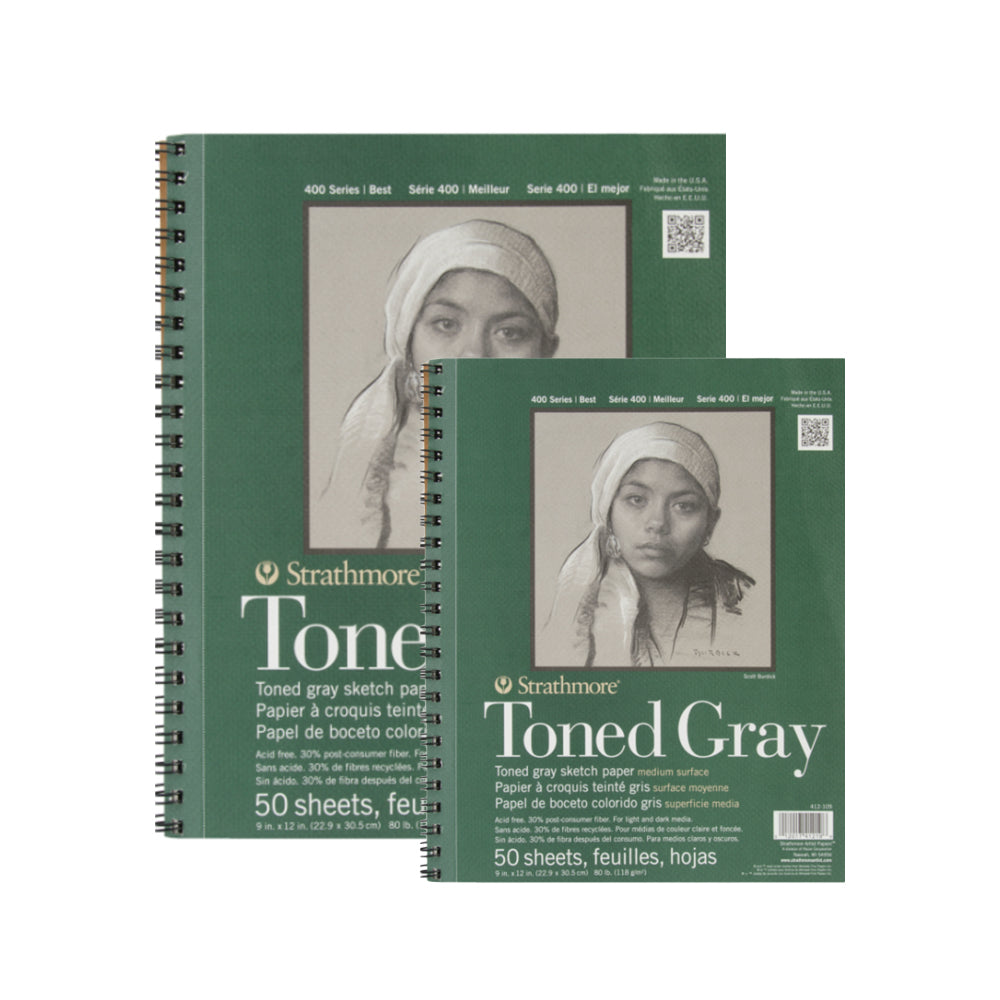 Strathmore Toned Gray 400 Series Paper Wire Bound Pad, 118 gsm