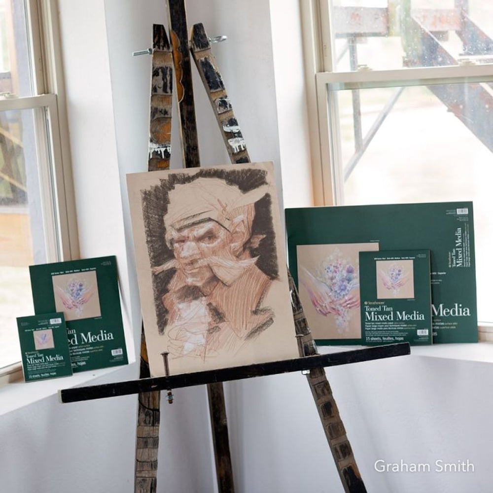 Strathmore Mixed Media 400 Series Toned Tan Paper Pad, 300 gsm, 15 sheets