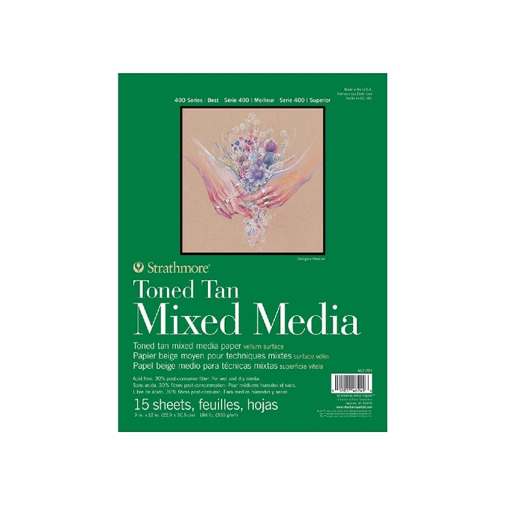 Strathmore Mixed Media 400 Series Toned Tan Paper Pad, 300 gsm, 15 sheets