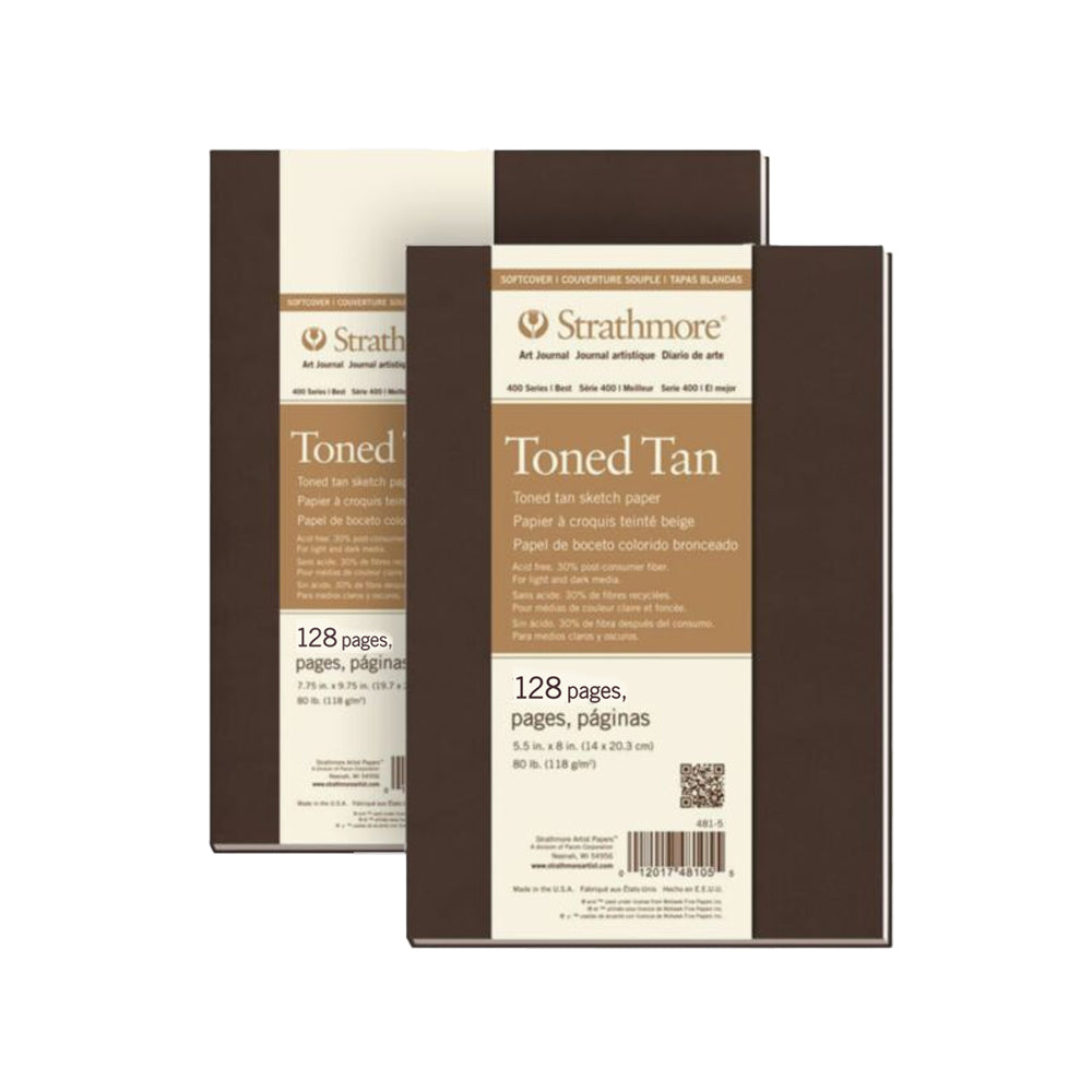Strathmore Toned Tan 400 Series Sketch Hardbound Art Journal, 118 gsm, 128 pages