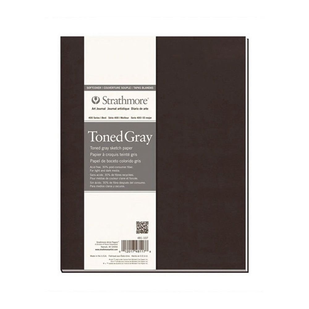 Strathmore Toned Gray 400 Series Sketch Hardbound Art Journal, 118 gsm, 128 pages