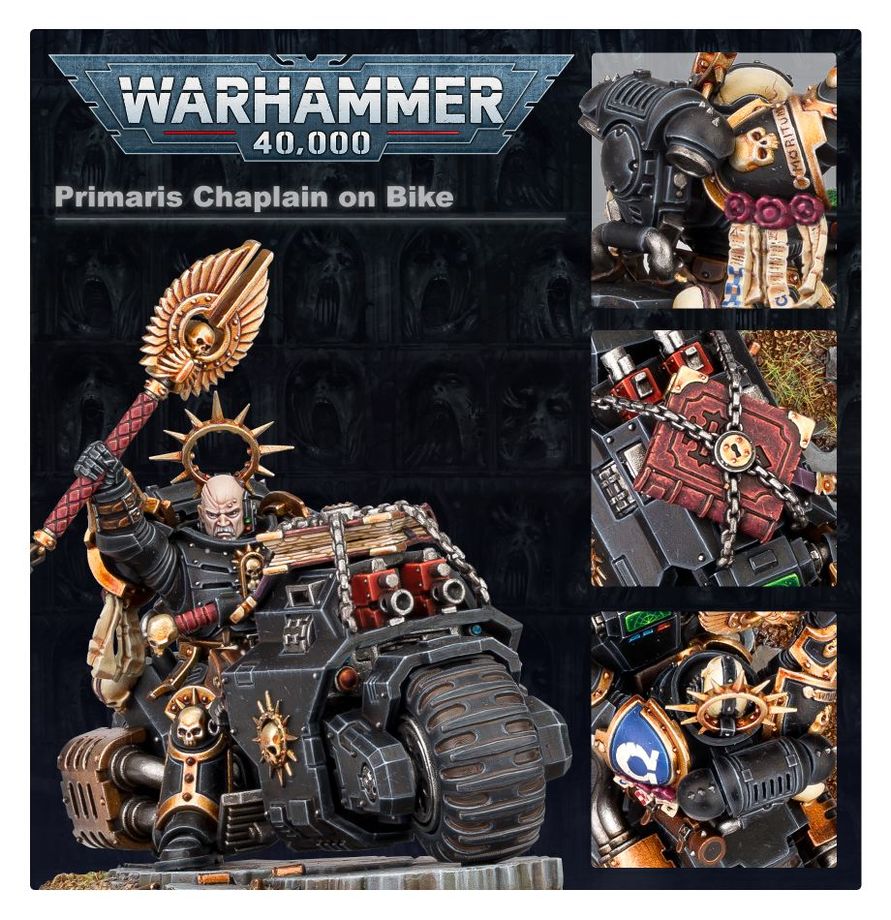 Warhammer 40,000 Space Marines: Chaplain on Bike Miniature Set