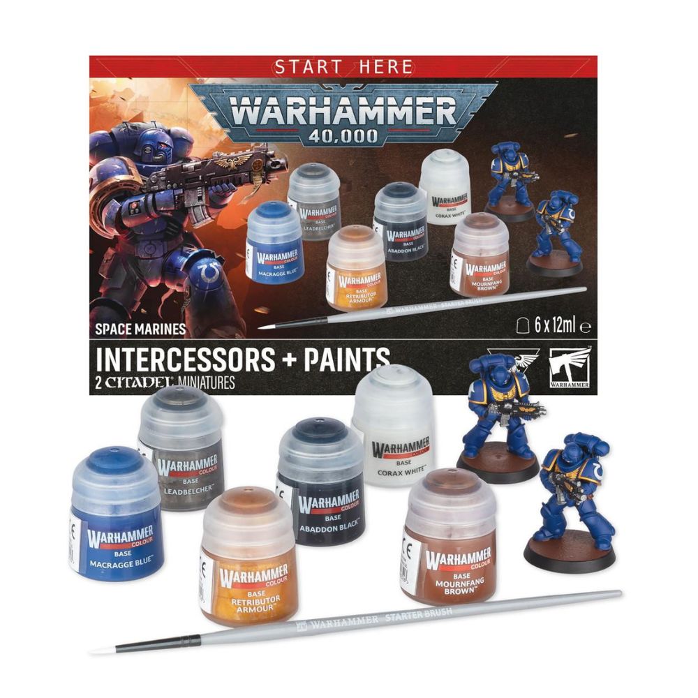 Warhammer 40,000 Space Marines: Infernus Marines Miniature Set + Paints