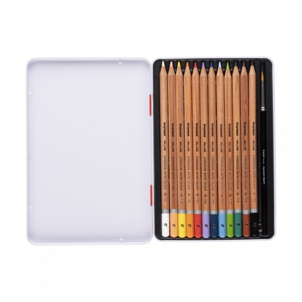 Bruynzeel Expression Watercolour Pencil Tin, 12 pcs.
