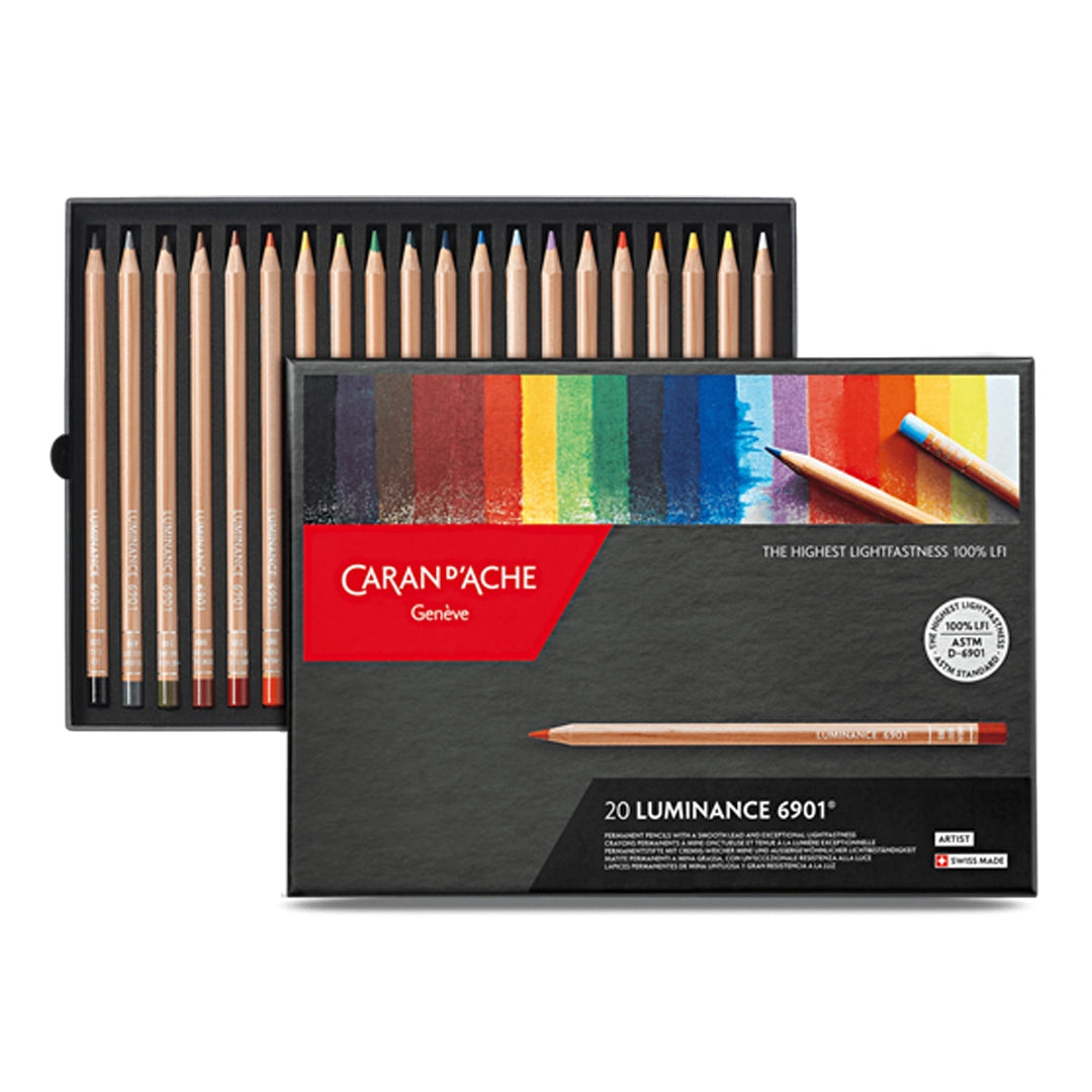Caran d'Ache LUMINANCE Colored Pencils Set of 20