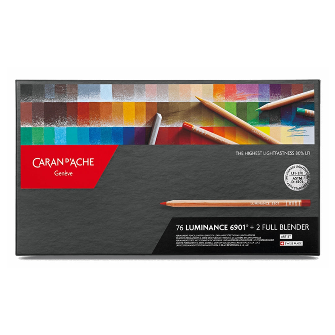 Caran d'Ache LUMINANCE Colored Pencils Set of 76 + 2 Blenders