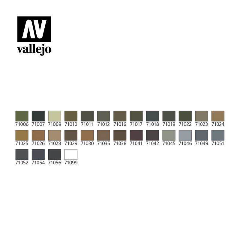Vallejo Basic Colors Model Air Camouflage Paint Set in a Plastic Case, 29x17 ml + Harder & Steenbeck Ultra Airbrush