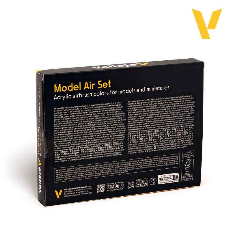 Vallejo Railway Colors (Europe) Model Air Acrylic Paint Set, 16x17 ml