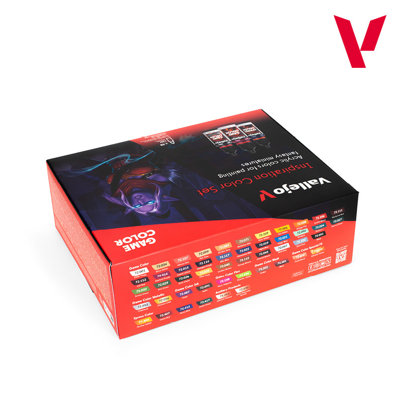 Vallejo Inspiration Color Paint Set, 48x18 ml + 3x brushes