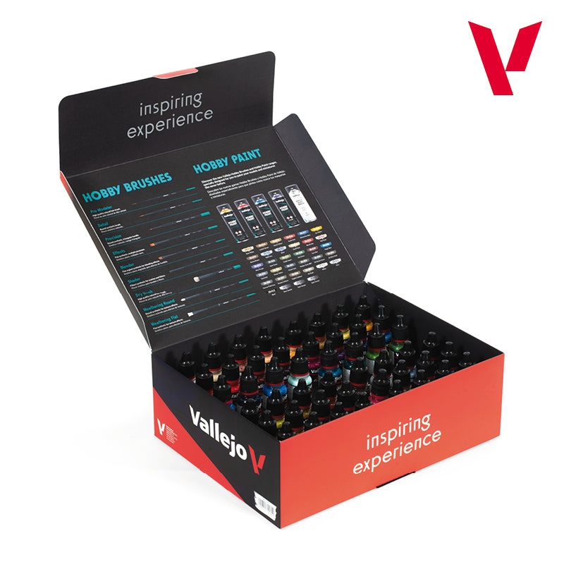Vallejo Inspiration Color Paint Set, 48x18 ml + 3x brushes