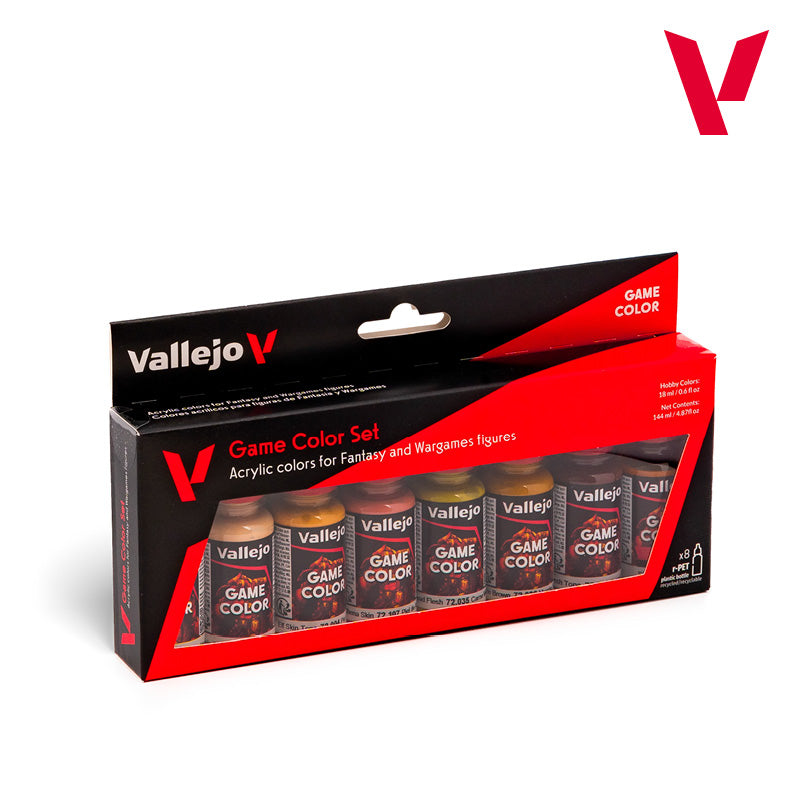 Vallejo Game Color Skin Tones Paint Set, 8x18 ml