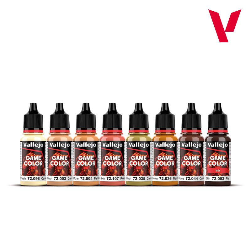Vallejo Game Color Skin Tones Paint Set, 8x18 ml