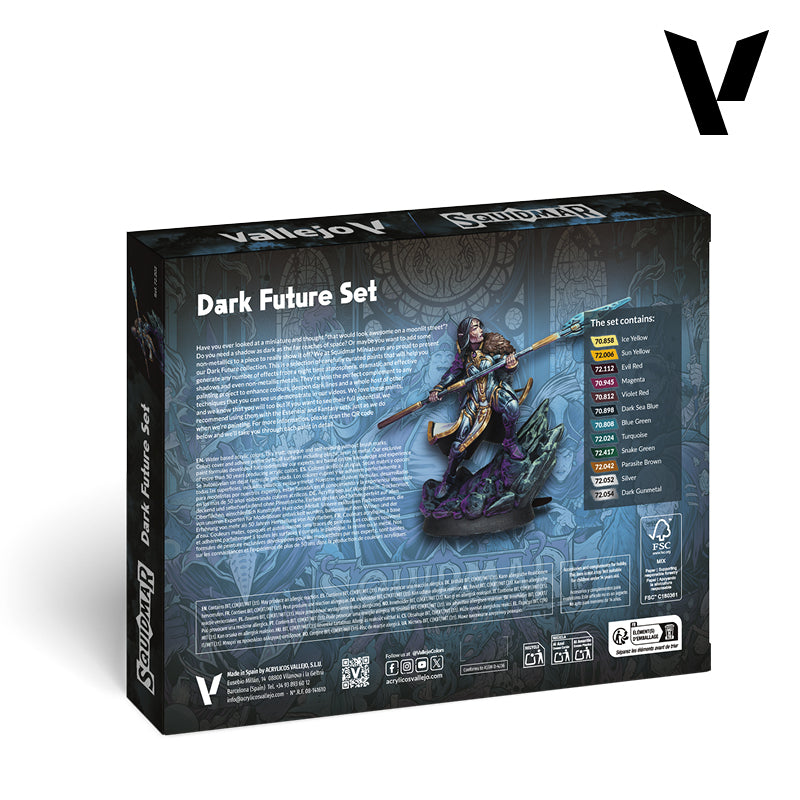 Vallejo Color Dark Future Paint Set, 12x18 ml + 1 miniature