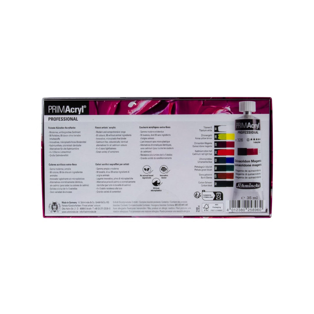 Schmincke PRIMAcryl Professional Acrylic Paint Set, 8x35 ml