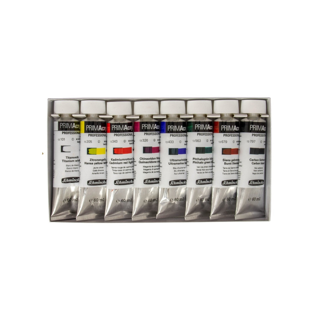 Schmincke PRIMAcryl Professional Acrylic Paint Set, 8x60 ml