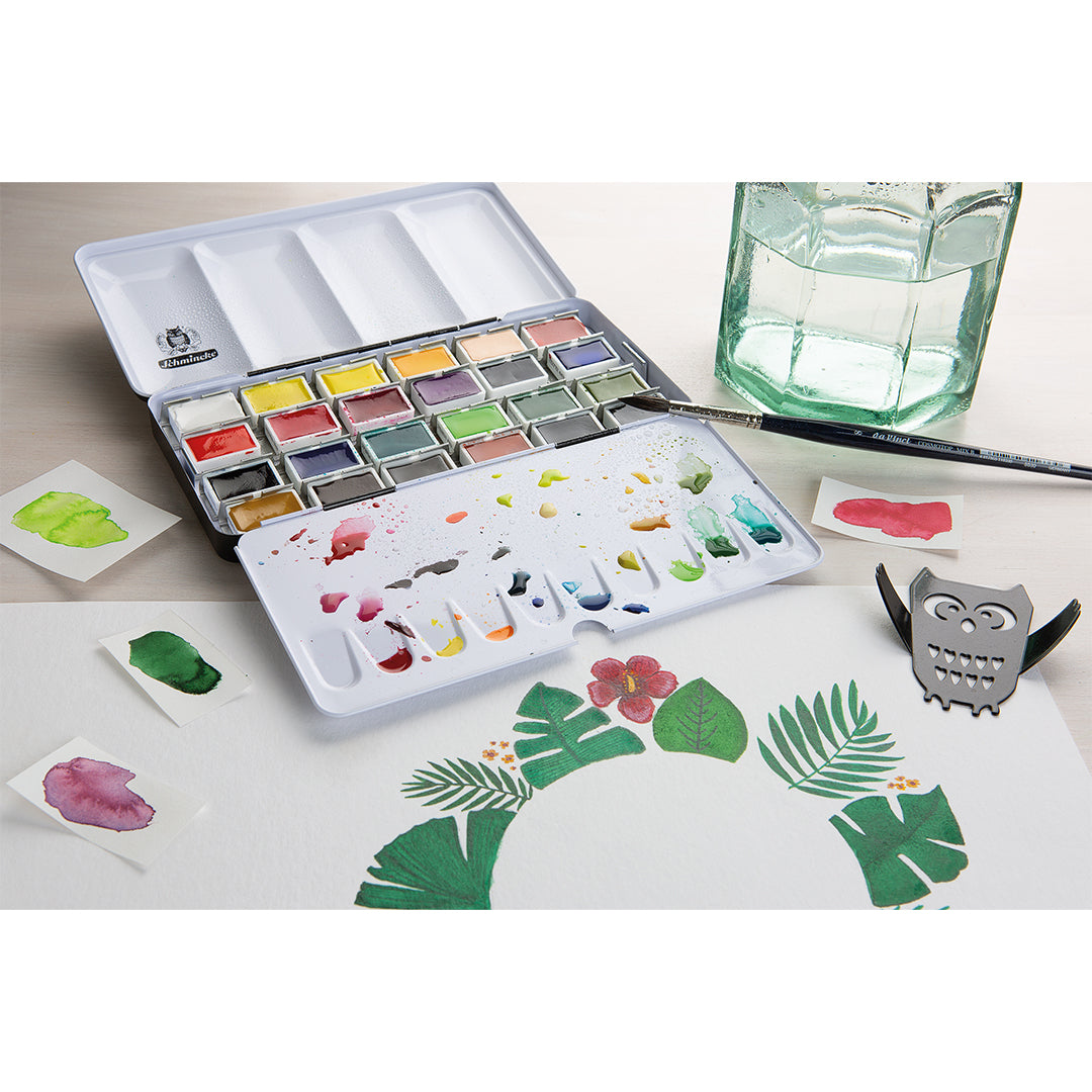 Schmincke Akademie Watercolour set, 24 Colours, Full-Pan