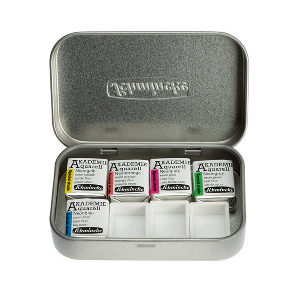 Schmincke Akademie Watercolour Neon set, 5 Colours, Half-Pan
