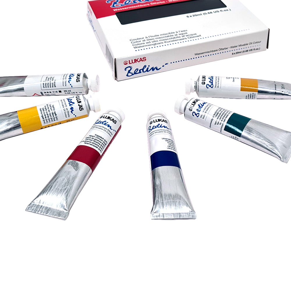 Lukas Berlin Water-Mixable Oil Paint Set, 6x20 ml
