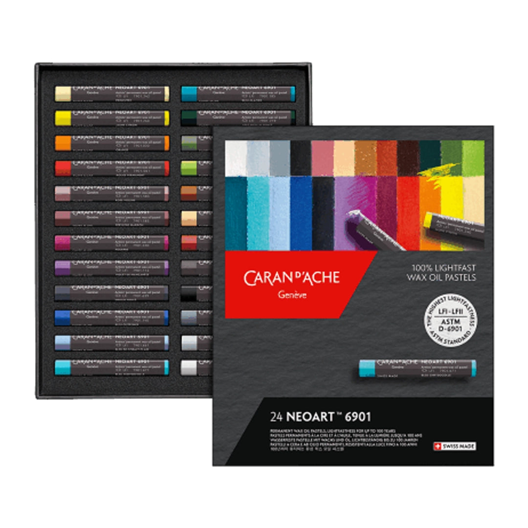 Caran d'Ache NEOART Wax and Oil Pastels Set of 24