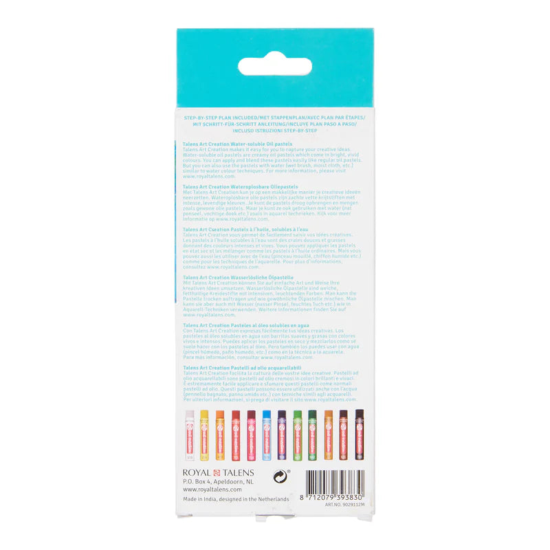 Talens Art Creation Water-Soluble Oil Pastel Set, 12 colours
