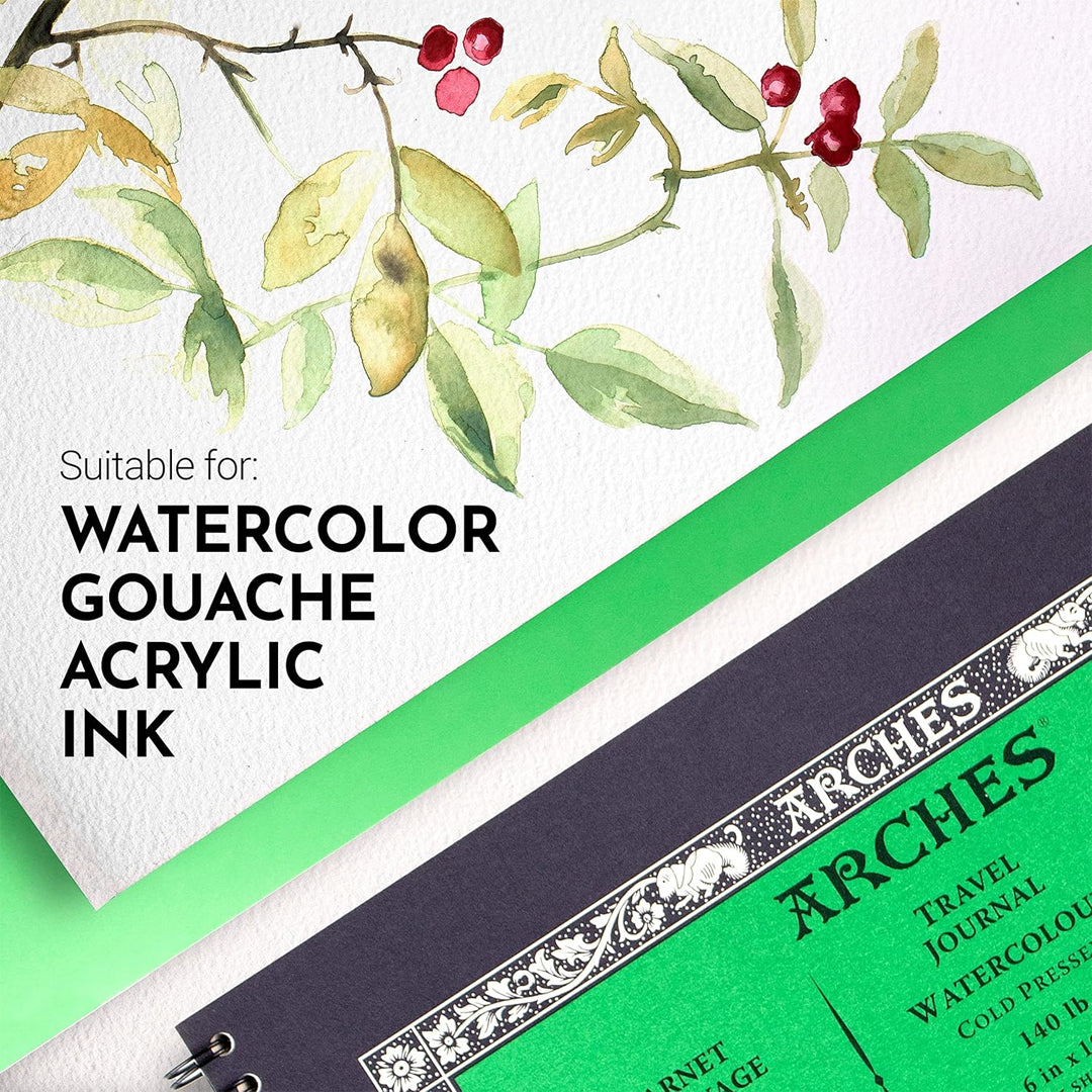Arches Watercolour Spiral Pad, Cold Pressed, 300 gsm, 100% Cotton, 15 Sheets