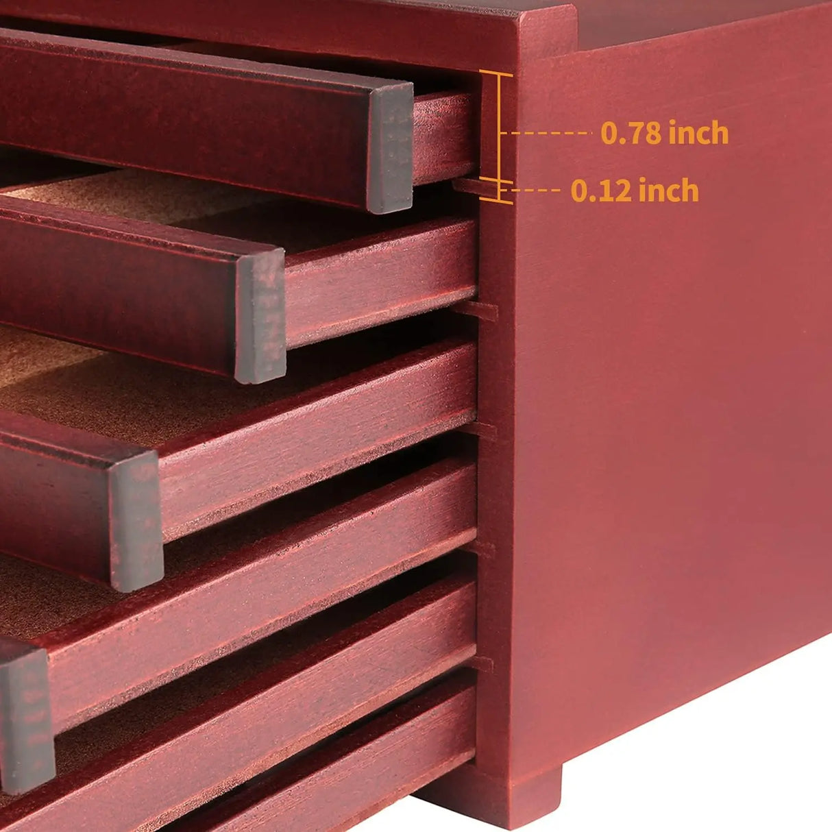 MEEDEN 6-Drawer Artist Supply Storage Box, Dark Walnut color