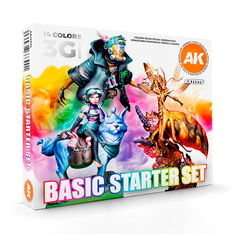 AK Interactive 3GEN Basic Starter Acrylic Paint Set, 14x17 ml