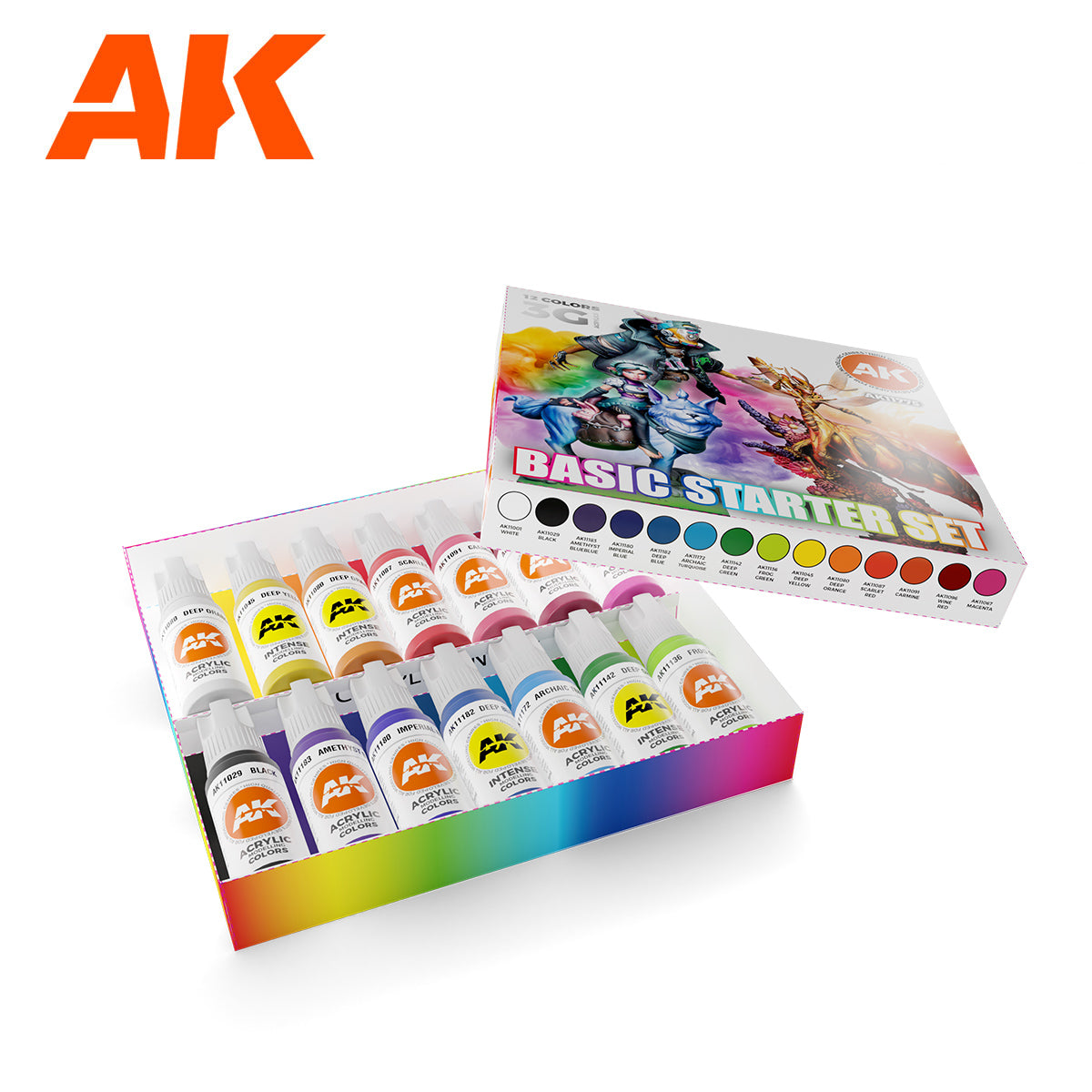 AK Interactive 3GEN Basic Starter Acrylic Paint Set, 14x17 ml