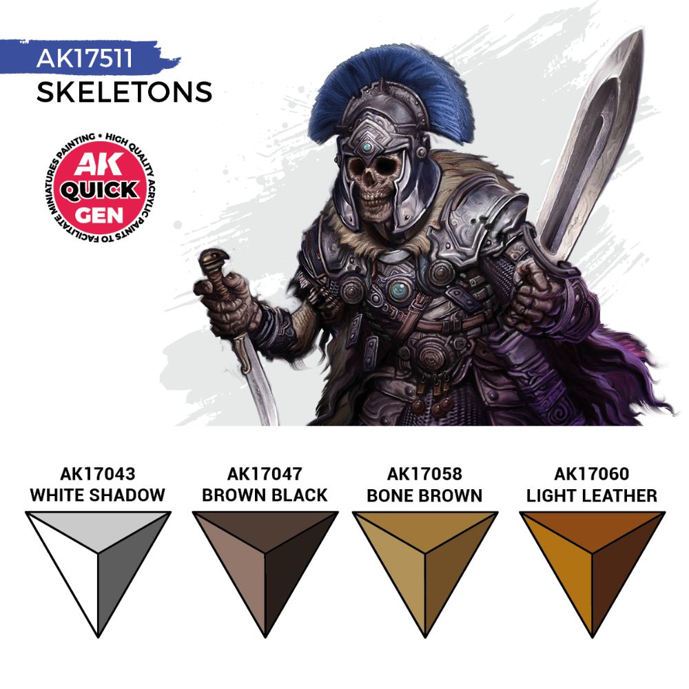 AK Interactive Skeletons Quick Gen Set, 4×18 ml