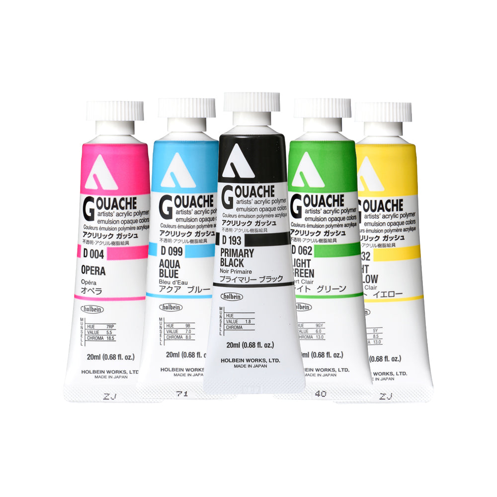Holbein Acrylic Gouache Tubes, colors 1-54 (part 1/2)