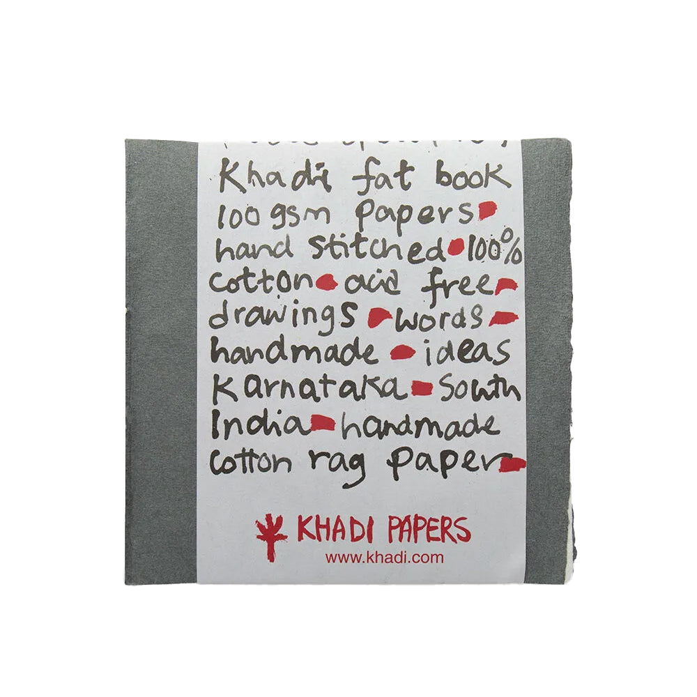 Handmade Khadi Paper Sketching Fat Book from India, 48 Pages, 100 gsm
