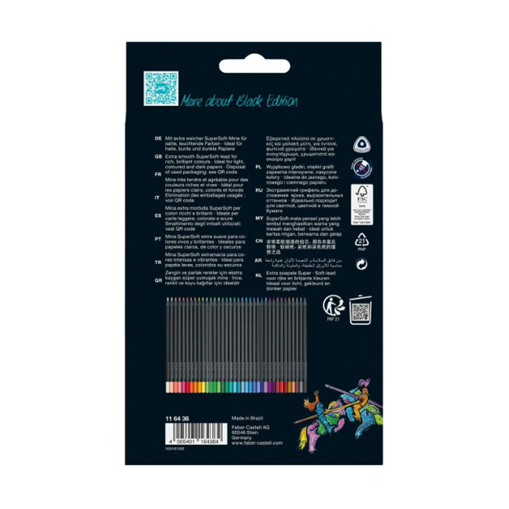 Faber-Castell Black Edition Colour Pencils, 36 colours