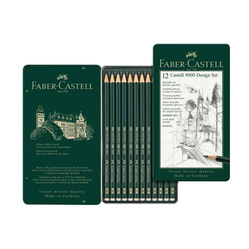 Faber-Castell 9000 Graphite Pencil Design Set, 12 pcs.