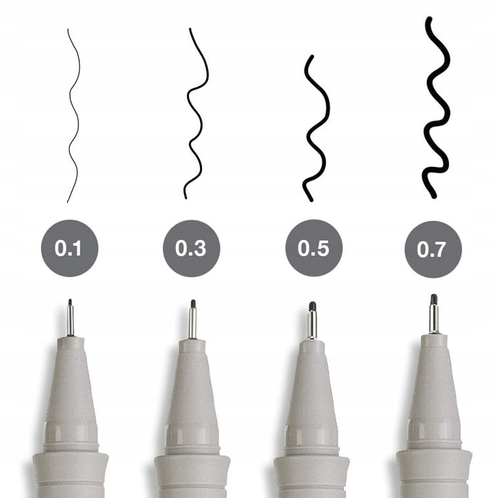 Faber-Castell Ecco Pigment Fineliners Set, 4 pcs., black