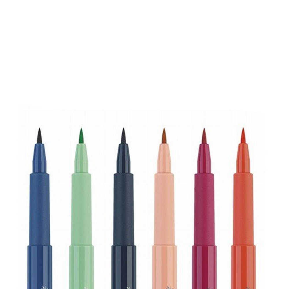 Faber-Castell Pitt Artist India Ink Brush Pen Set, 6 pcs., Comic Colouring